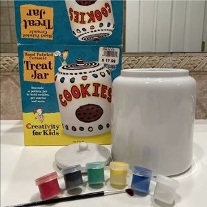 CANISTER COOKIE JAR DECORATE ARTS & Crafts kitchen treat Xmas activity kit paint